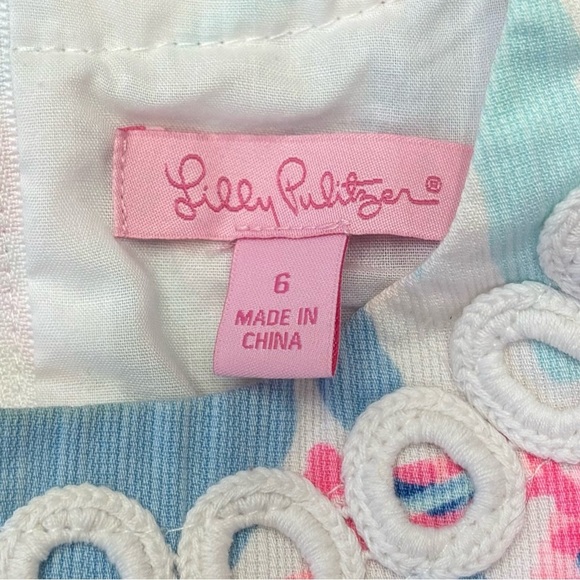 Lilly Pulitzer Girl's Classic Shift Dress In Out To Sea Size 6 - Picture 5 of 5